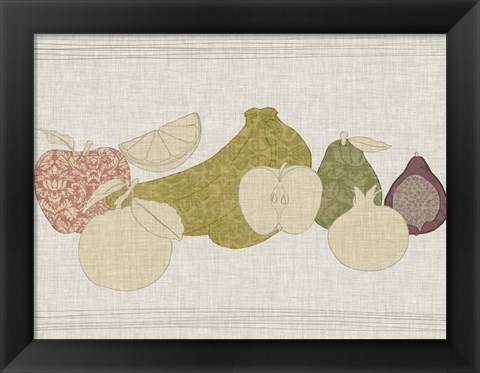 Framed Contour Fruits &amp; Veggies I Print