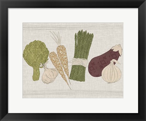 Framed Contour Fruits &amp; Veggies II Print