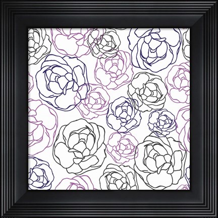 Framed Cottage Rose Garden I Print