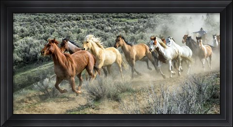 Framed Stampede I Print