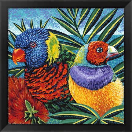 Framed Birds in Paradise II Print