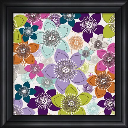 Framed Boho Floral I Print
