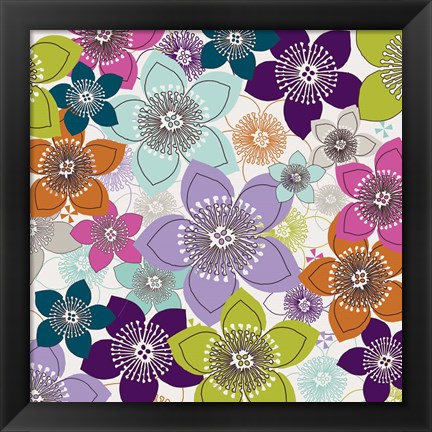 Framed Boho Floral I Print