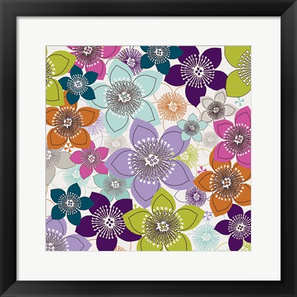 Framed Boho Floral I Print