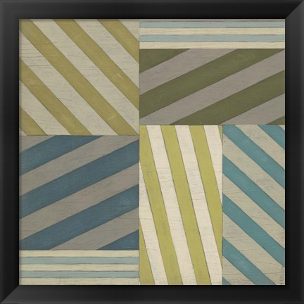 Framed Nautical Stripes I Print