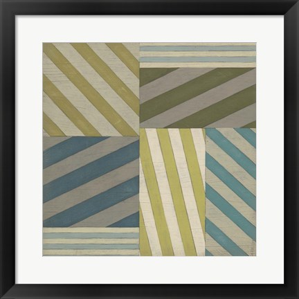 Framed Nautical Stripes I Print