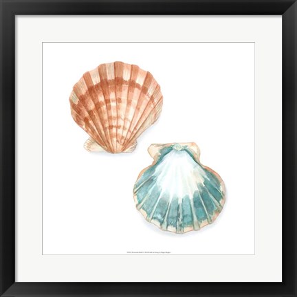 Framed Watercolor Shells I Print