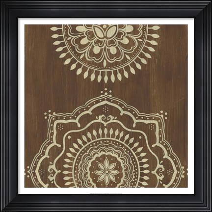 Framed Weathered Mandala I Print