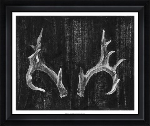 Framed Rustic Antlers I Print