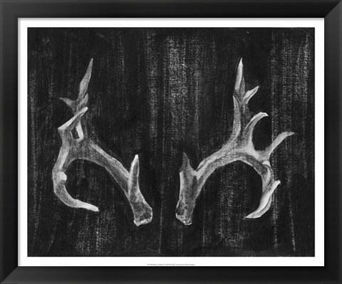 Framed Rustic Antlers I Print