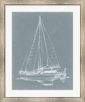 Framed Yacht Sketches I Print