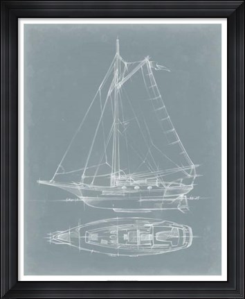 Framed Yacht Sketches IV Print