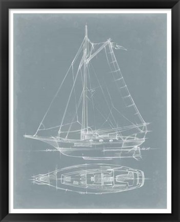 Framed Yacht Sketches IV Print