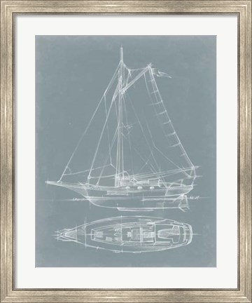 Framed Yacht Sketches IV Print
