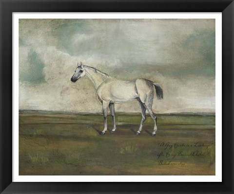 Framed Grey Hunter in a Landscape Print