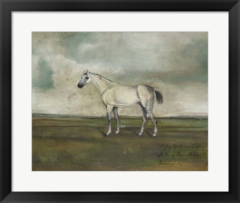 Framed Grey Hunter in a Landscape Print