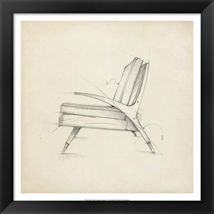 Framed Mid Century Furniture Design II Print