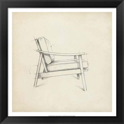 Framed Mid Century Furniture Design III Print