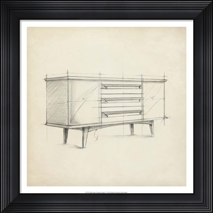 Framed Mid Century Furniture Design V Print