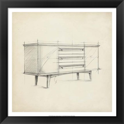 Framed Mid Century Furniture Design V Print