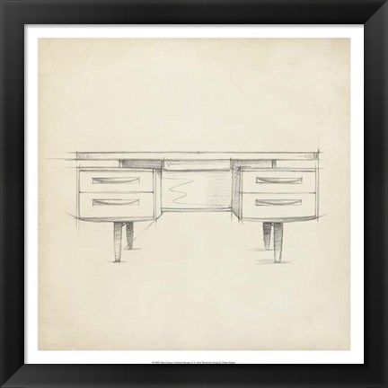 Framed Mid Century Furniture Design VI Print