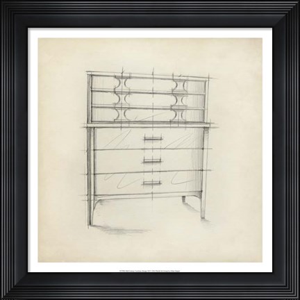 Framed Mid Century Furniture Design VII Print