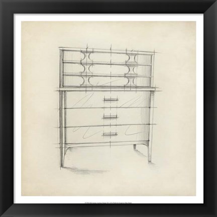 Framed Mid Century Furniture Design VII Print