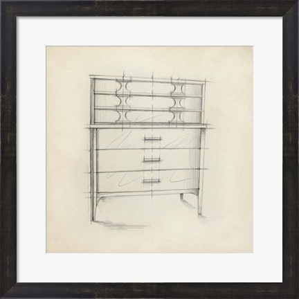 Framed Mid Century Furniture Design VII Print