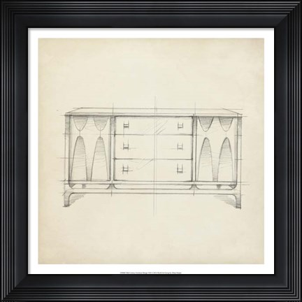 Framed Mid Century Furniture Design VIII Print
