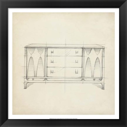 Framed Mid Century Furniture Design VIII Print