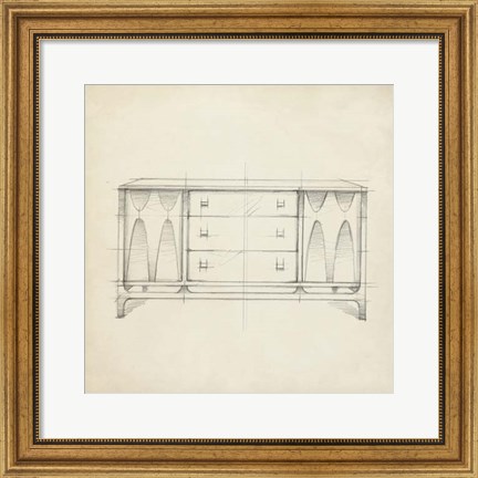 Framed Mid Century Furniture Design VIII Print