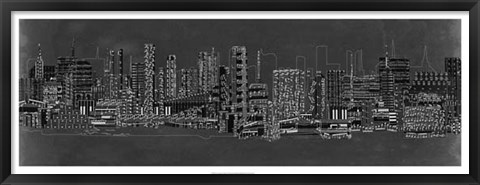 Framed City Sounds at Night Print