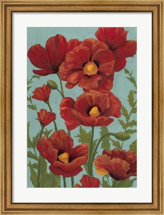 Framed Poppy Promenade I Print
