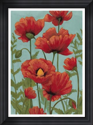 Framed Poppy Promenade II Print