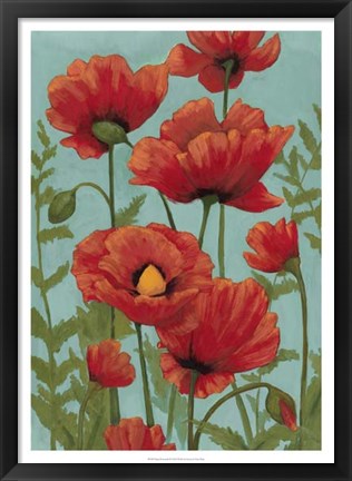 Framed Poppy Promenade II Print