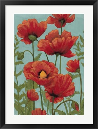 Framed Poppy Promenade II Print