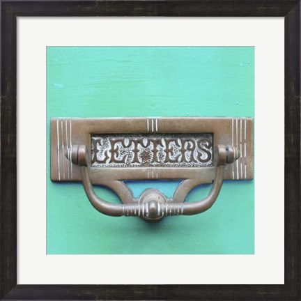 Framed Rustic Turquoise Details III Print