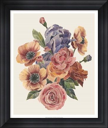 Framed Stained Glass Posy I Print