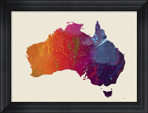 Framed Australia Map 1 Print