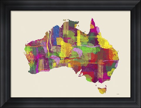 Framed Australia Map 2 Print