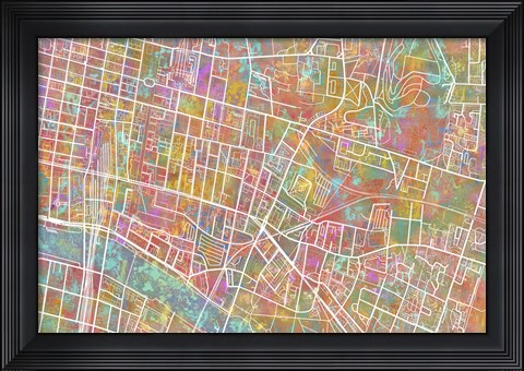Framed Glasgow Street Map 1 Print