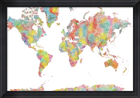 Framed World Map 1 Print