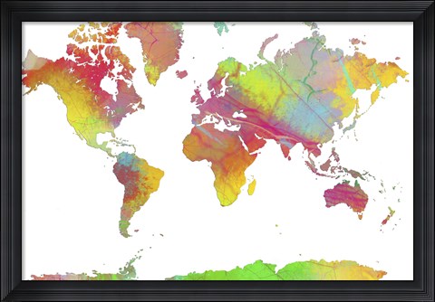 Framed World Map 6 Print