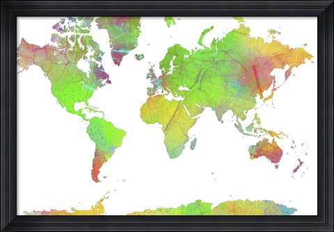 Framed World Map 7 Print