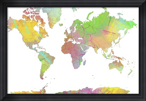 Framed World Map 8 Print