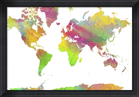 Framed World Map 9 Print
