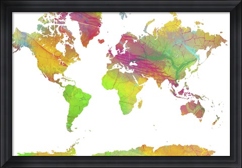 Framed World Map 10 Print