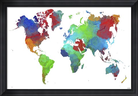 Framed World Map 16 Print