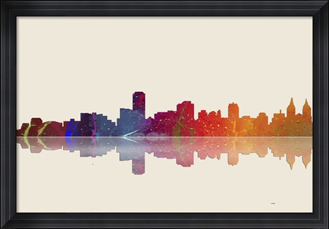 Framed Adelaide SA Skyline 3 Print