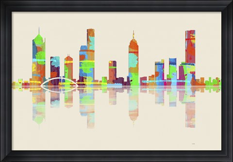 Framed Melbourne Vic Skyline 1 Print